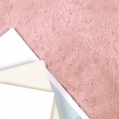 vidaXL Anti-Slip Faux Rabbit Fur Rug OLITE Pink 200 x 200 cm Polyester 3