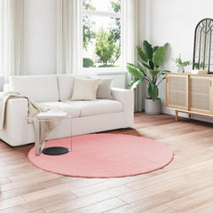 Anti-Slip Faux Rabbit Fur Rug OLITE Polyester Pink Ø 200 cm