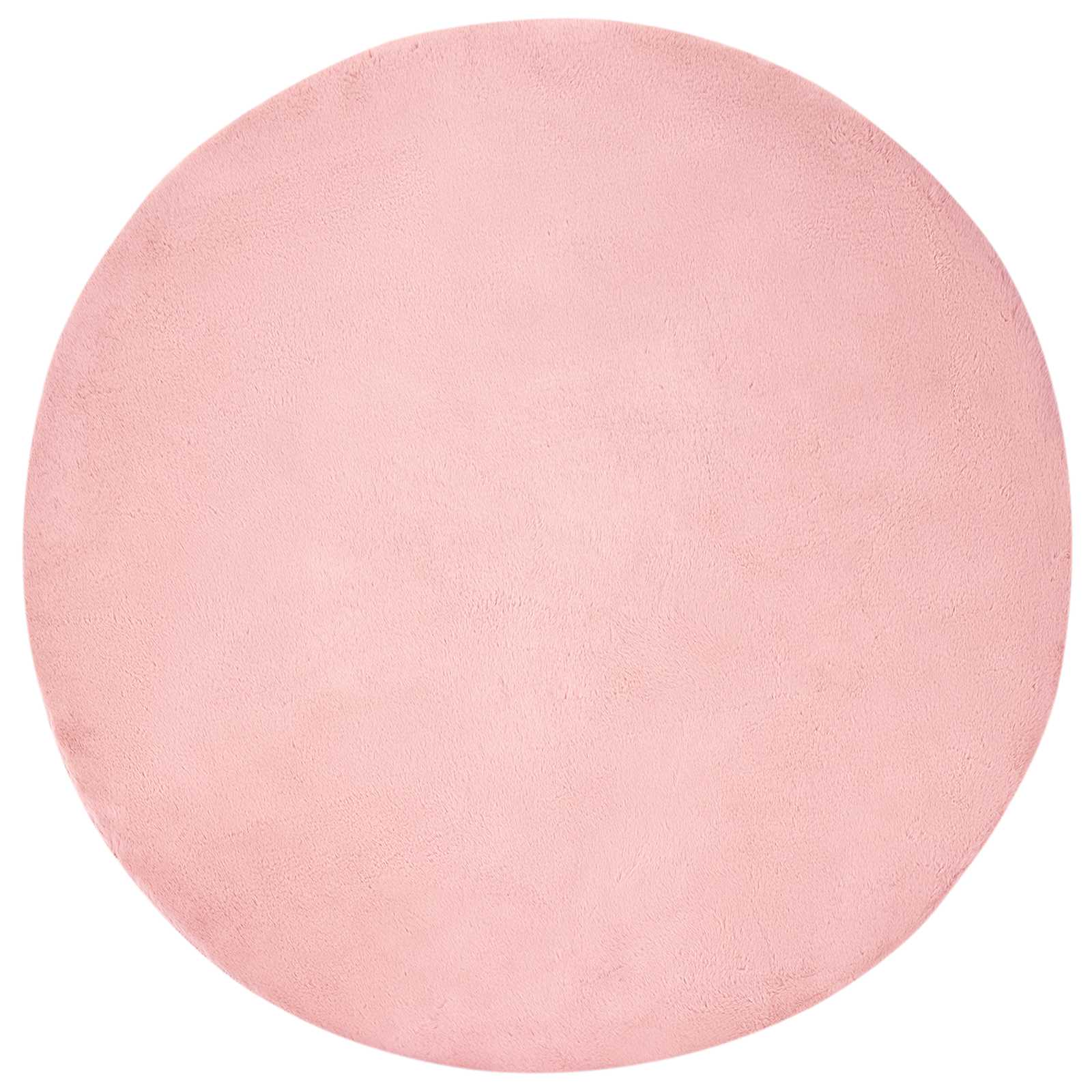 vidaXL Anti-Slip Faux Rabbit Fur Rug OLITE Pink Ø 200 cm Polyester 2