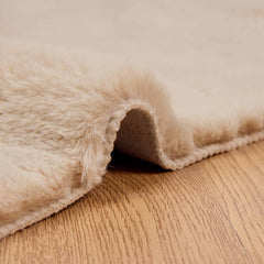 vidaXL Anti-Slip Faux Rabbit Fur Rug OLITE Taupe 80 x 250 cm Polyester 5
