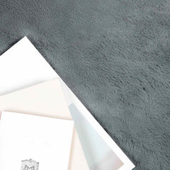 vidaXL Anti-Slip Faux Rabbit Fur Rug OLITE Anthracite Ø 200 cm 3
