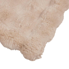 vidaXL Anti-Slip Faux Rabbit Fur Blanket Olite Beige 130 x 150 cm 6