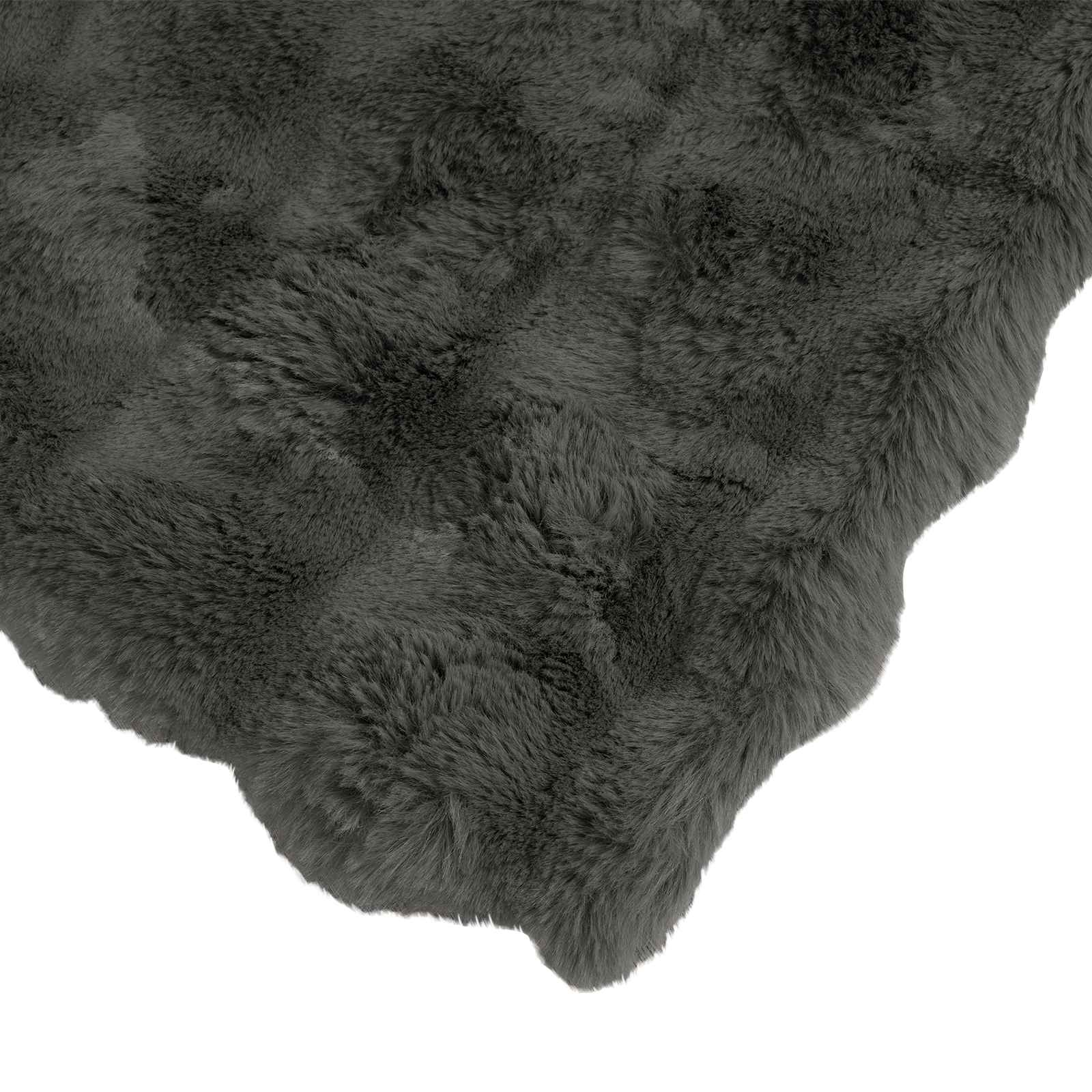 vidaXL Anti-Slip Faux Rabbit Fur Blanket Olite Dark Grey 130 x 150 cm 6