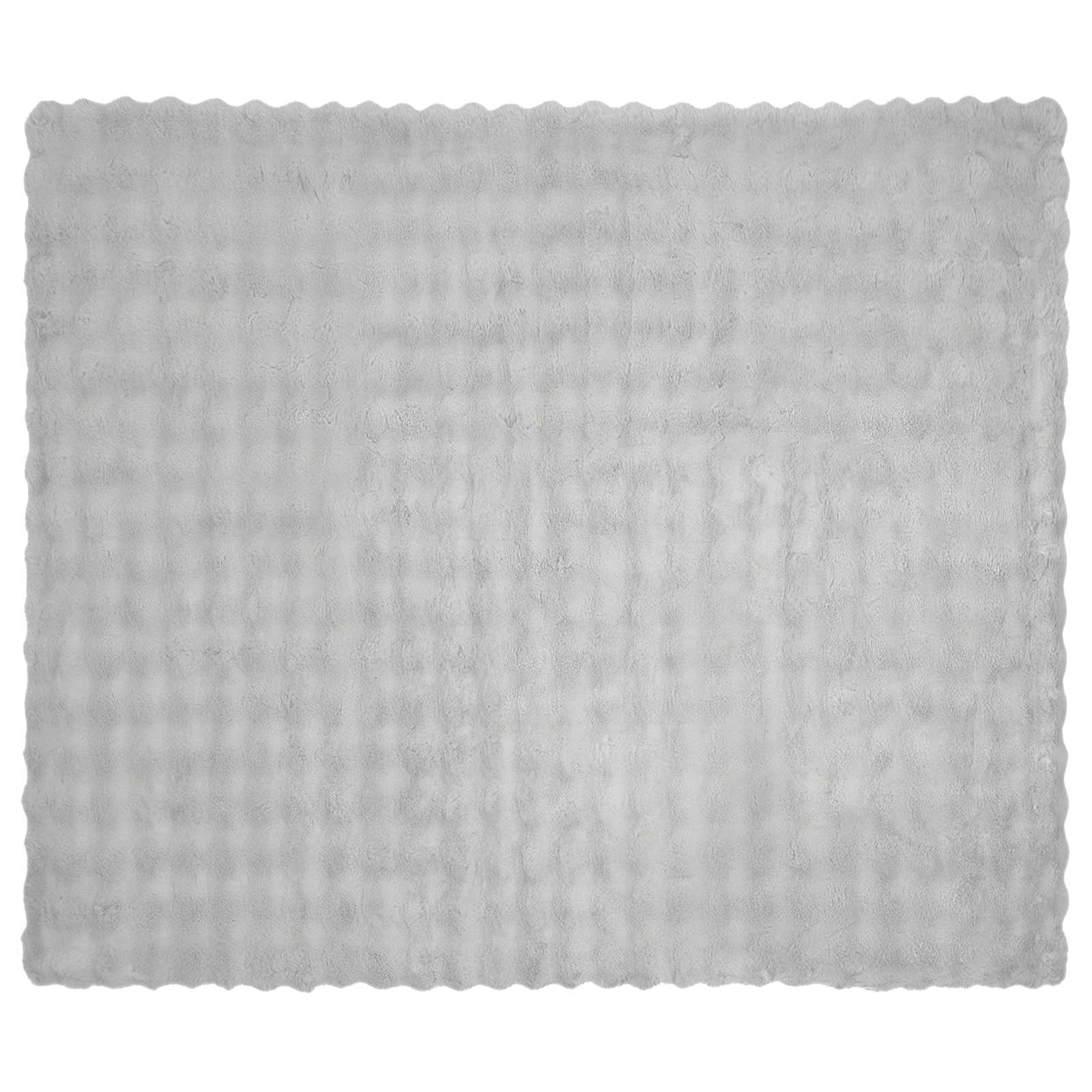 vidaXL Anti-Slip Faux Rabbit Fur Blanket Olite Grey 130 x 150 cm 5
