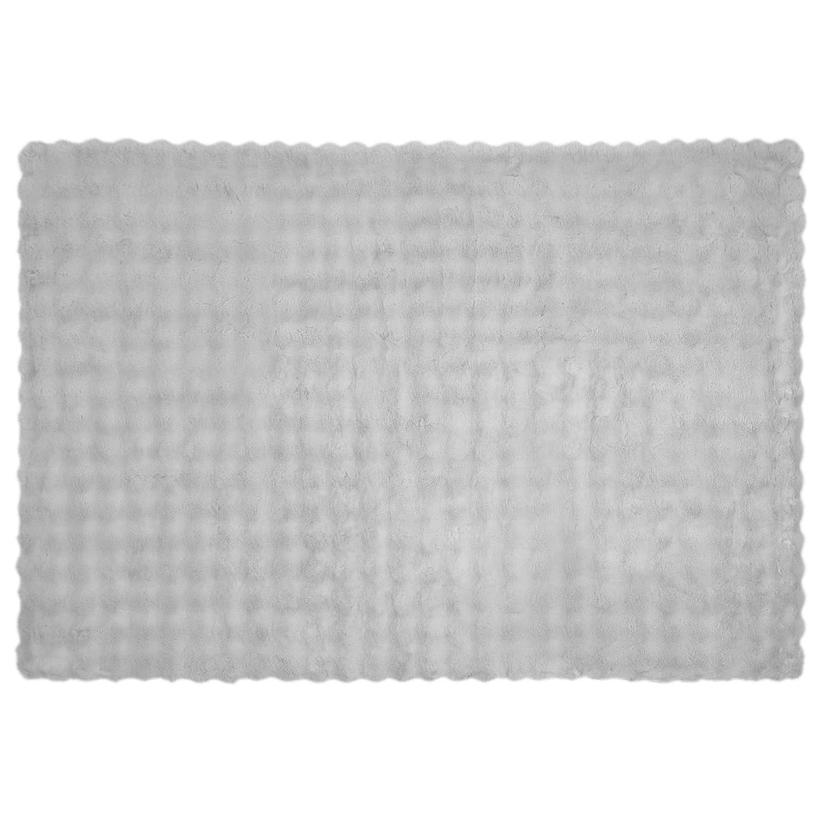 vidaXL Anti-Slip Faux Rabbit Fur Blanket Olite Grey 150 x 220 cm 5