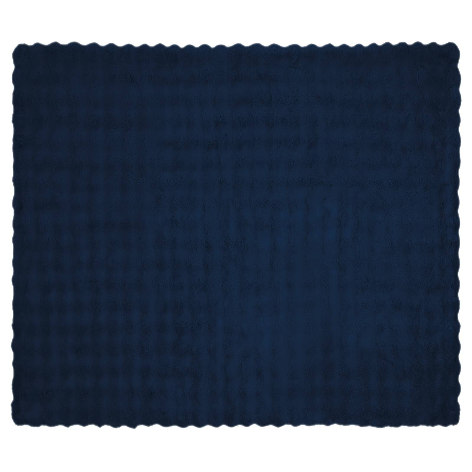 vidaXL Anti-Slip Faux Rabbit Fur Blanket Olite Marine Blue Polyester 5