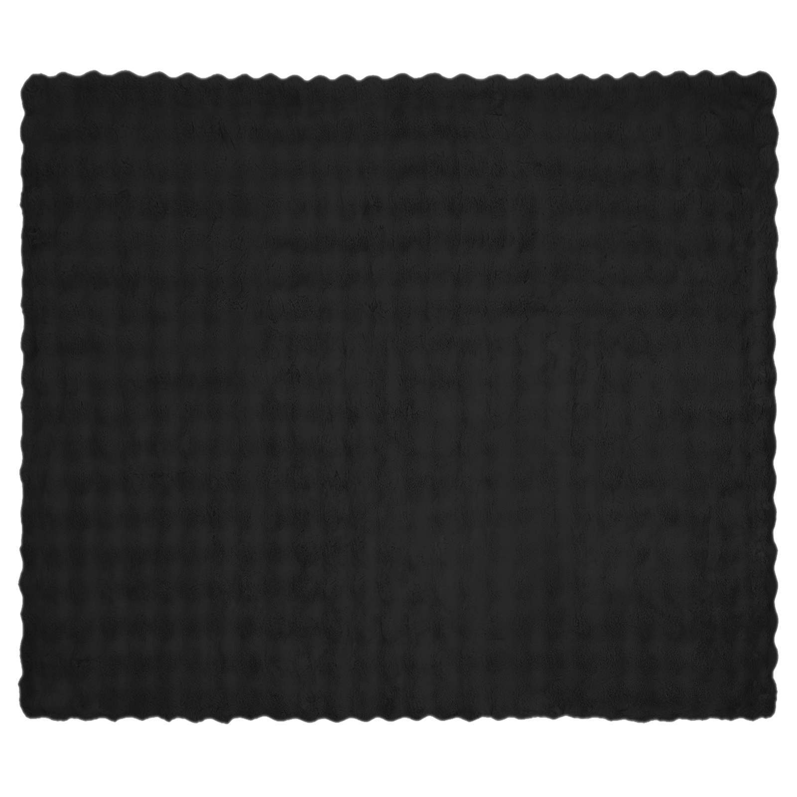 vidaXL Anti-Slip Faux Rabbit Fur Blanket Olite Black 130 x 150 cm 5