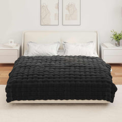 vidaXL Anti-Slip Faux Rabbit Fur Blanket Olite Black 150 x 220 cm 4