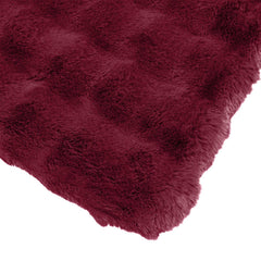 vidaXL Anti-Slip Faux Rabbit Fur Blanket Olite Bordeaux Red Polyester 6