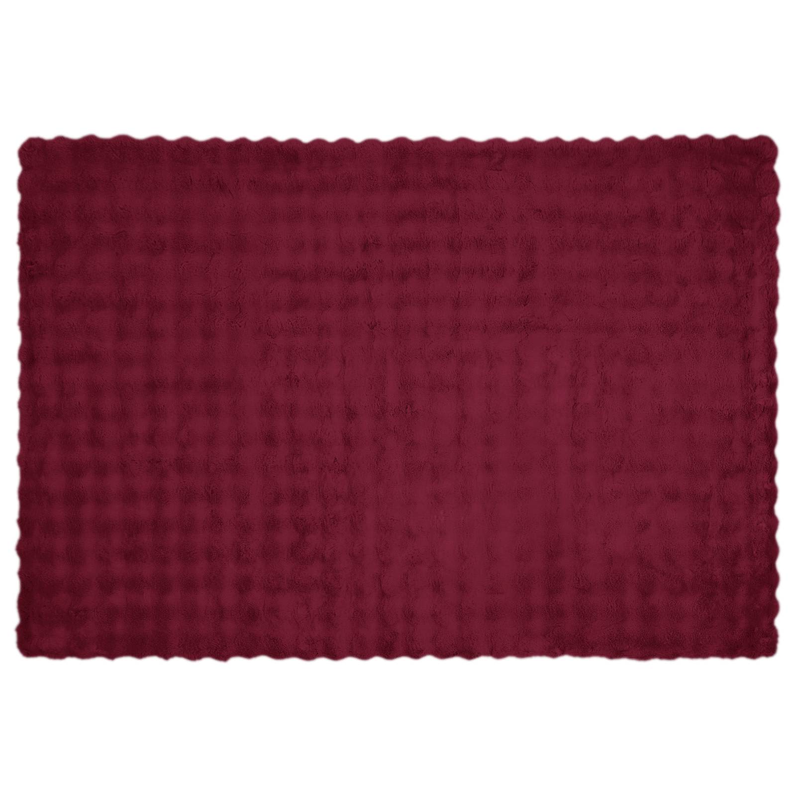 vidaXL Anti-Slip Faux Rabbit Fur Blanket Olite Bordeaux Red Polyester 5