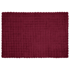 vidaXL Anti-Slip Faux Rabbit Fur Blanket Olite Bordeaux Red Polyester 5