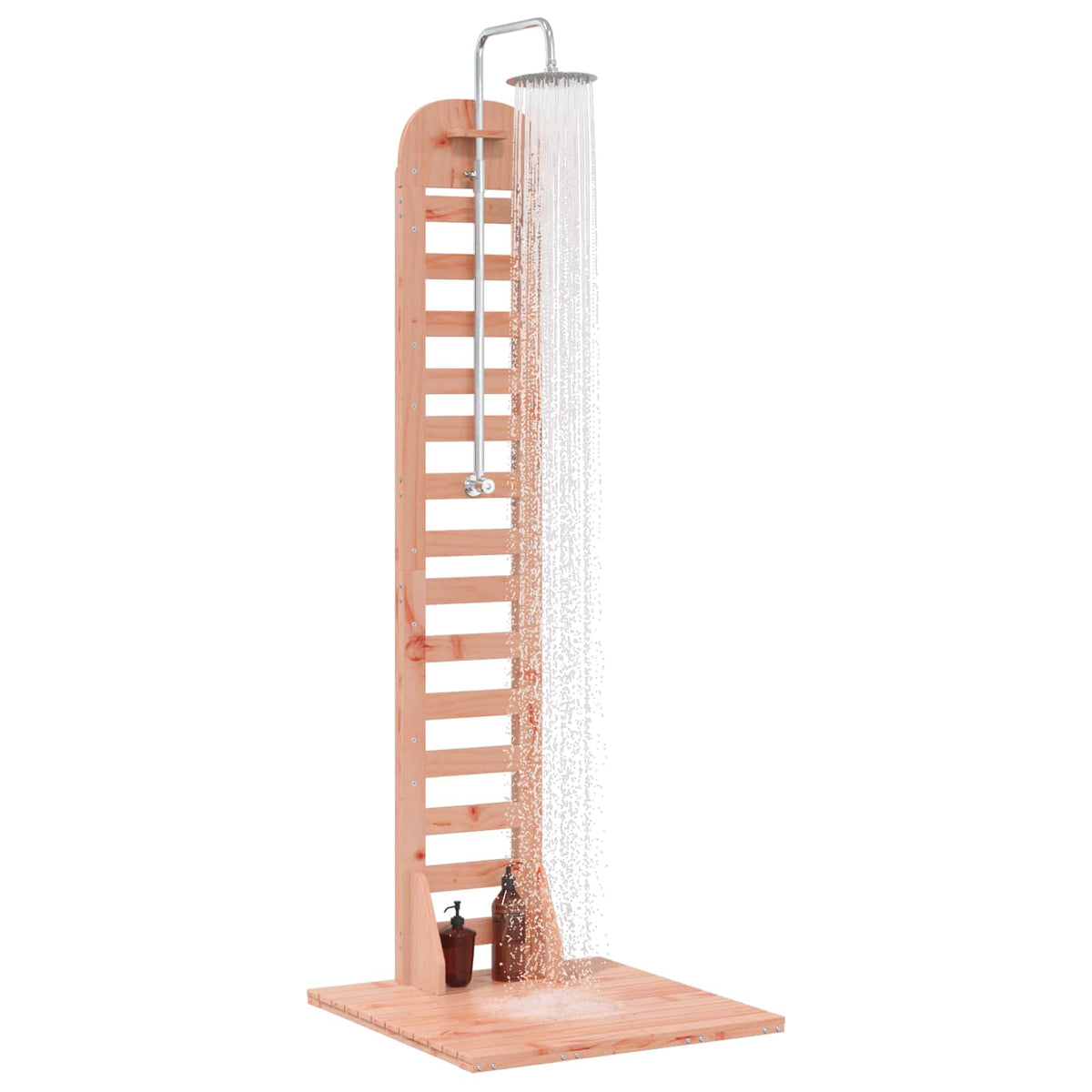 Outdoor Shower 223 cm Solid Pine Wood and Stainless Steel Natural douglas