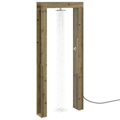 Outdoor Shower 226 cm Solid Pine Wood and Stainless Steel Natural impregnated