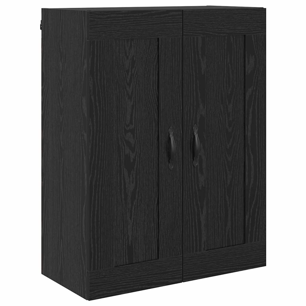Highboard 69.5x34x180 cm Engineered Wood 2 Glass Doors Black oak
