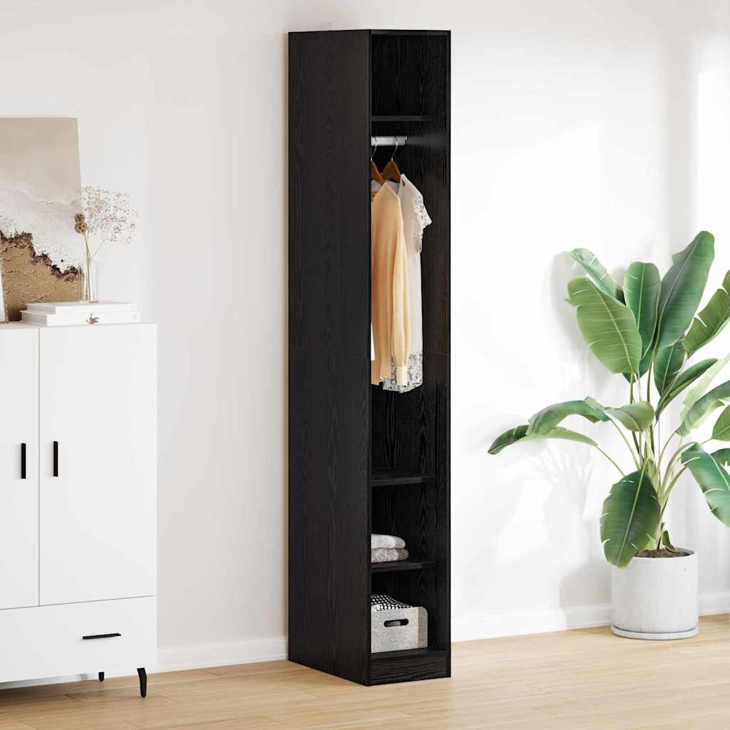 Wardrobe Engineered Wood 30 x 50 x 200 cm 3 Shelves Black oak