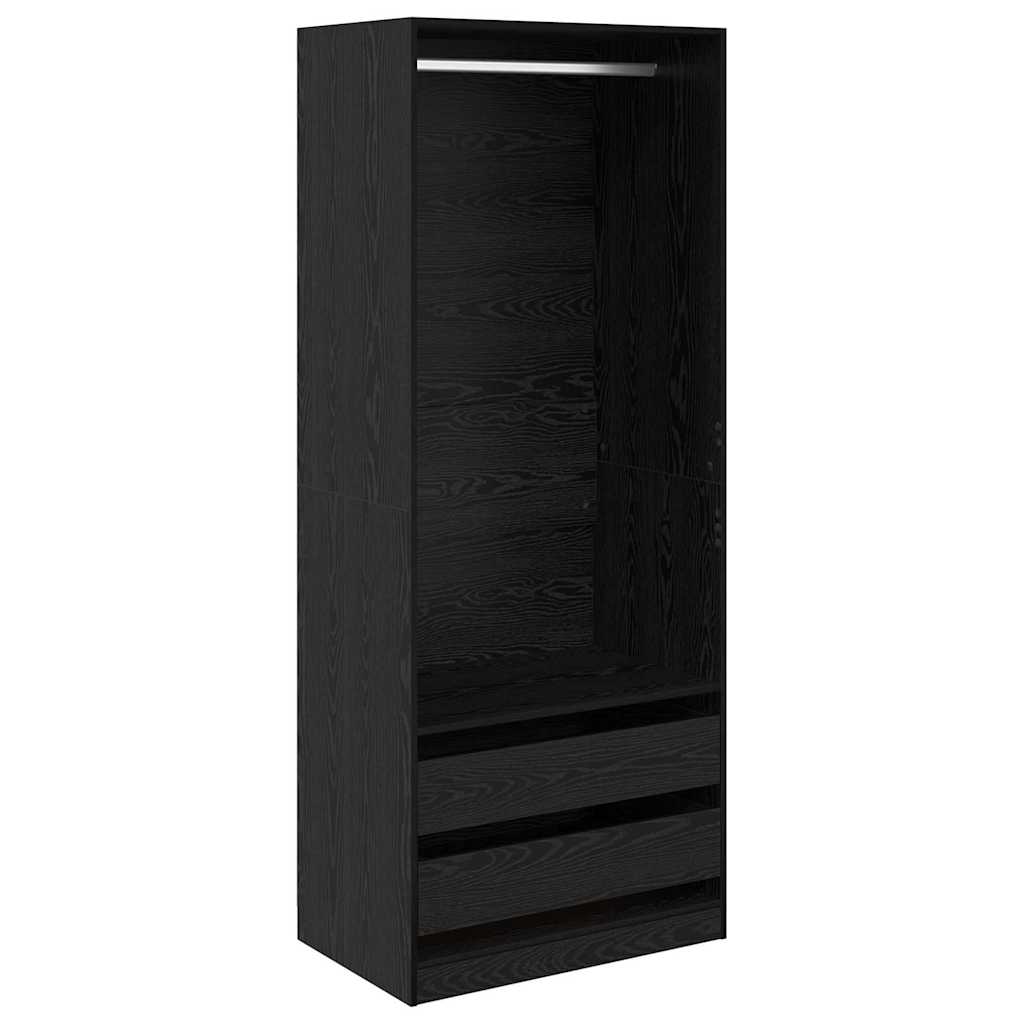 Wardrobe Engineered Wood 80 x 50 x 200 cm 2 Drawers Black oak