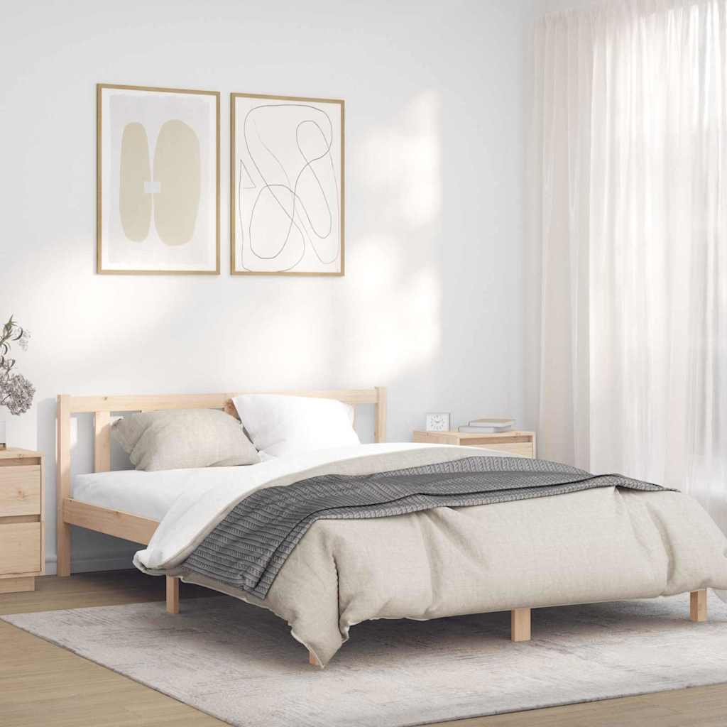 vidaXL Extra Long Bed Frame without Mattress Solid Wood Pine Natural