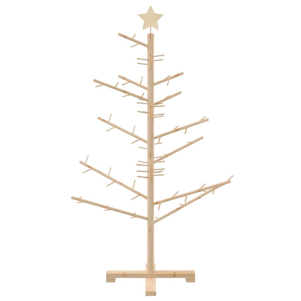 vidaXL Wooden Christmas Tree with Stand Natural 125 cm Solid pine wood 5