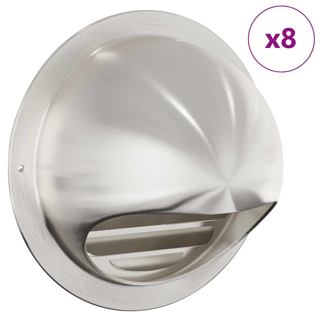 vidaXL Air Vent Covers 8 pcs Silver 150 mm Stainless Steel 3