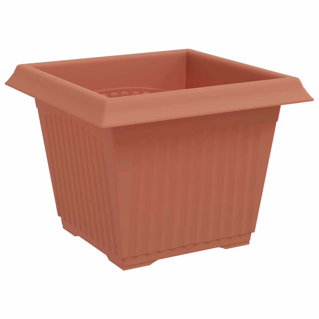 vidaXL Square Flower Pot 24 pcs Brick Red 23 x 23 x 17.5 cm Plastic 5