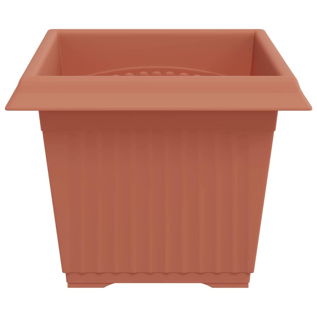 vidaXL Square Flower Pot 24 pcs Brick Red 23 x 23 x 17.5 cm Plastic 6