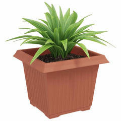 Square Flower Pot Plastic Brick Red 24 pcs 23 cm 17.5 cm 23 cm