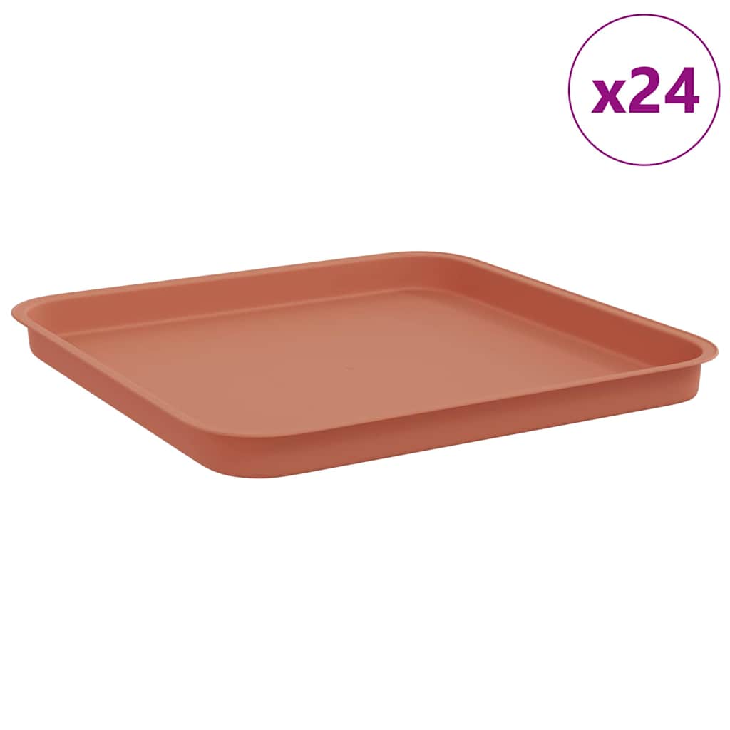 Square Flower Tray Plastic Brick red 24 32 cm 2.5 cm 32 cm