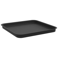 vidaXL Square Flower Tray 24 pcs Black 32 x 32 x 2.5 cm Plastic 5