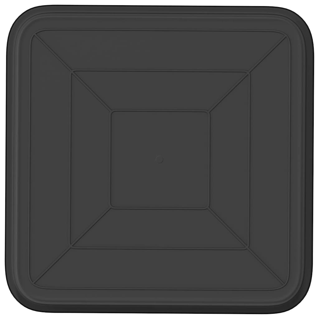 vidaXL Square Flower Tray 24 pcs Black 32 x 32 x 2.5 cm Plastic 6