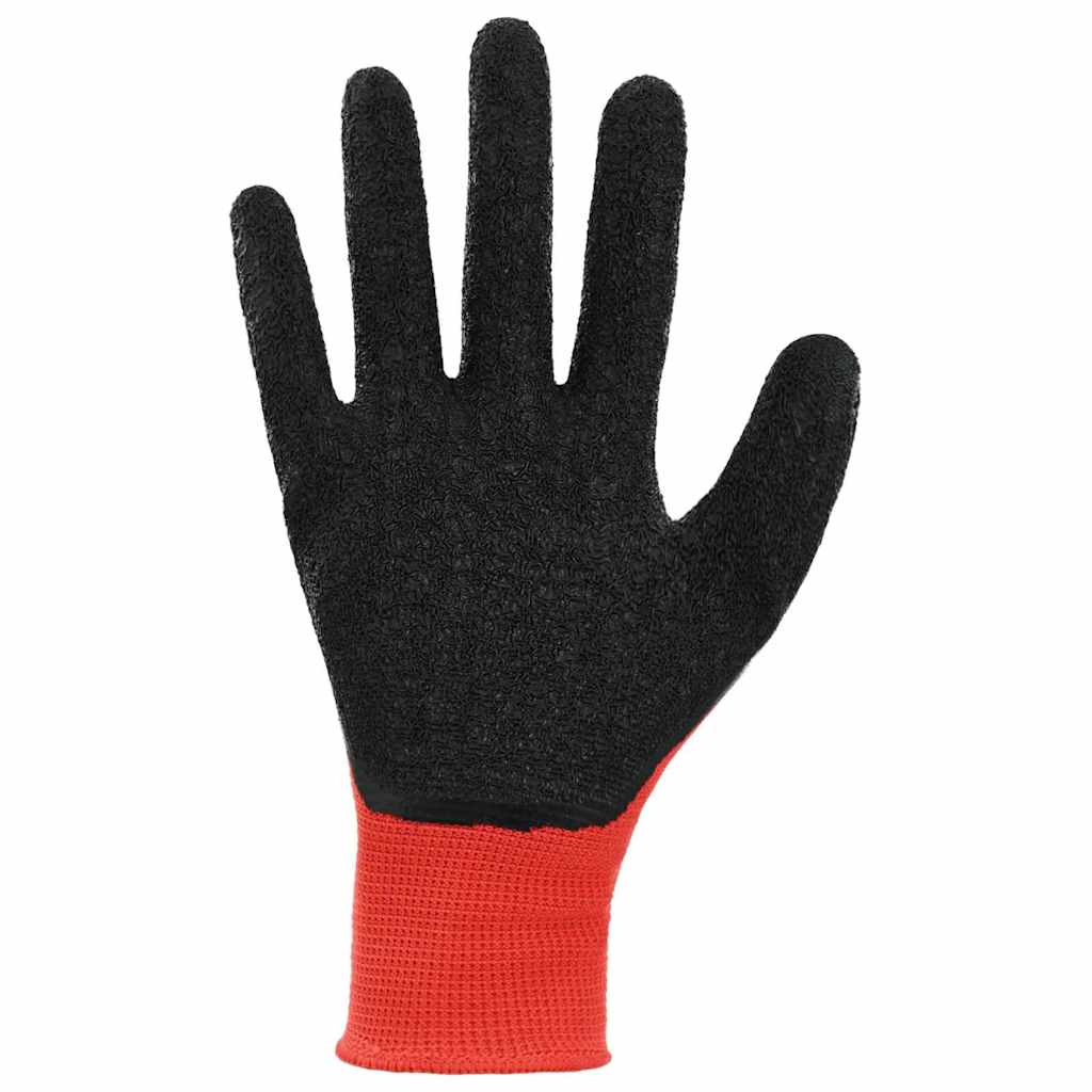 vidaXL Work Gloves 24 pcs Red and Black 7 / S Latex Coating 4
