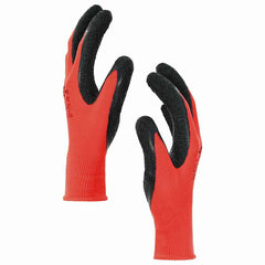 vidaXL Work Gloves 24 pcs Red and Black 7 / S Latex Coating 5