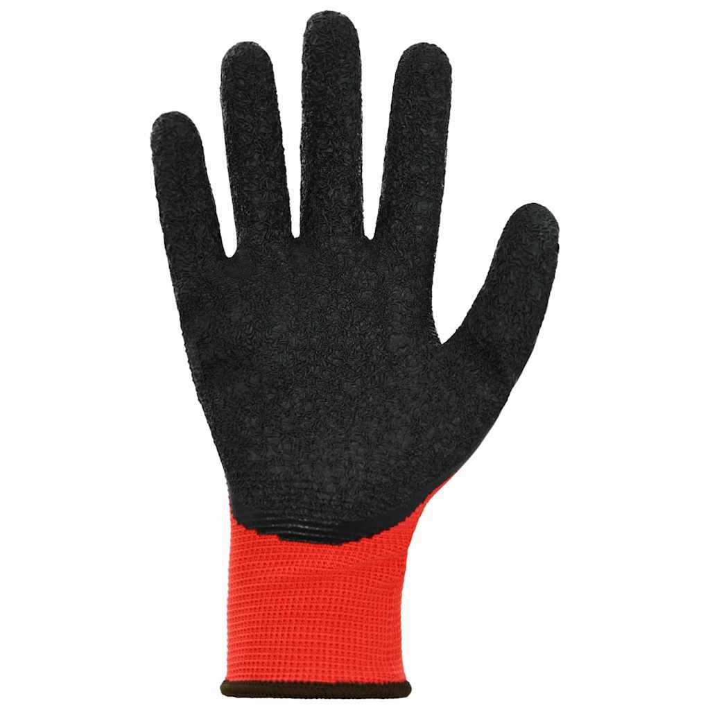vidaXL Work Gloves 24 pcs Red and Black 8 / M Latex Coating 4