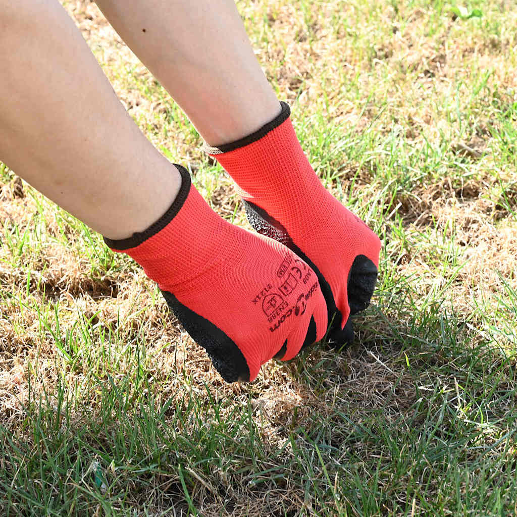 vidaXL Work Gloves 24 pcs Red and Black 11 / XXL Latex Coating 1