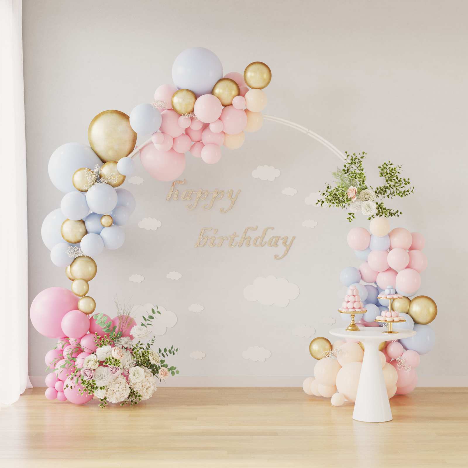 vidaXL Wedding Arch White 223 x 45 x 201 cm Steel 4