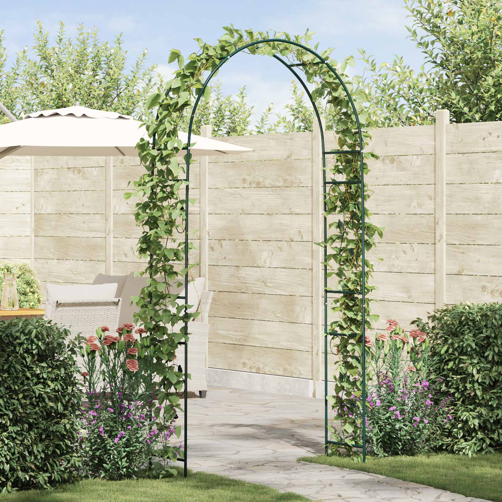 vidaXL Garden Arch Green 115 x 37 x 231 cm 1