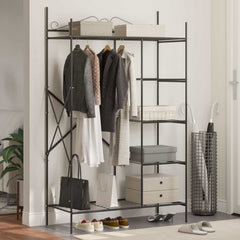 vidaXL Open Wardrobe with Shelf Black 104.5 x 45 x 172 cm Steel 4