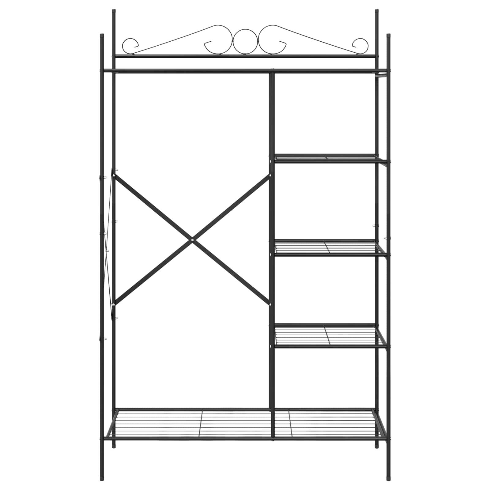vidaXL Open Wardrobe with Shelf Black 104.5 x 45 x 172 cm Steel 5