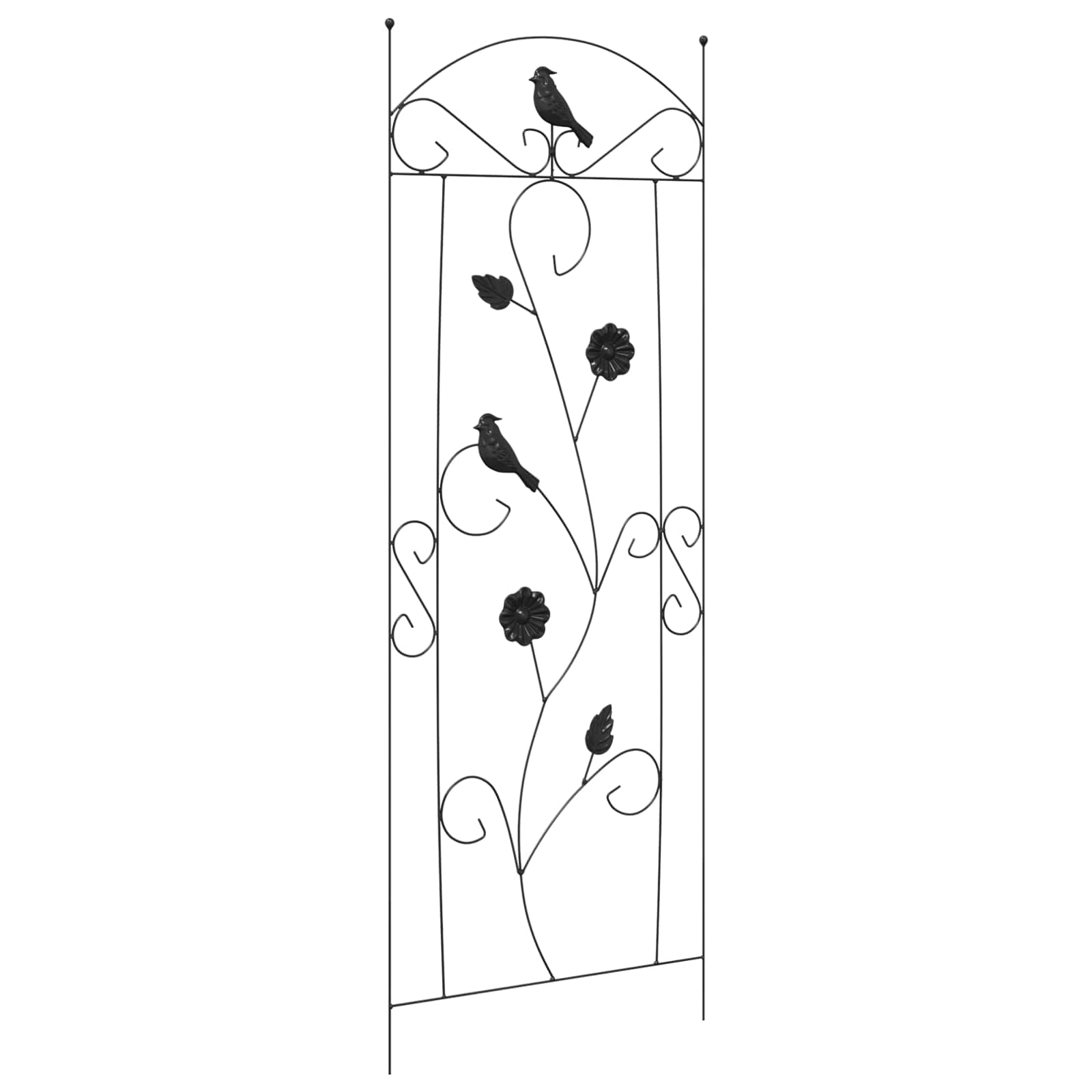 vidaXL Garden Fence 3 pcs Black 110 x 40 cm Steel 5