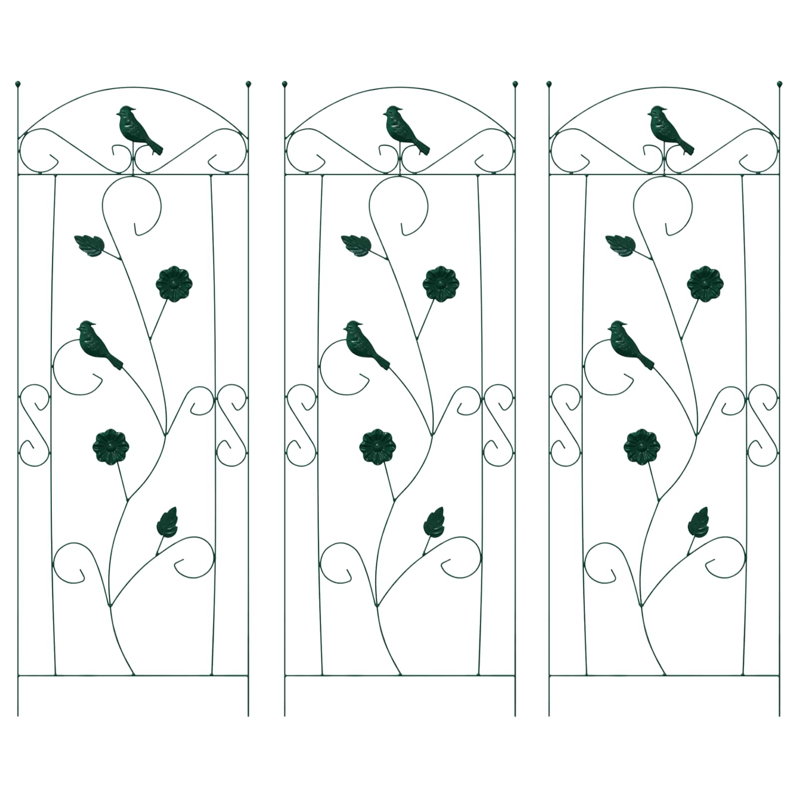 vidaXL Garden Fence 3 pcs Green 110 x 40 cm Steel 2