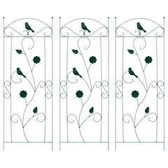 vidaXL Garden Fence 3 pcs Green 110 x 40 cm Steel 2