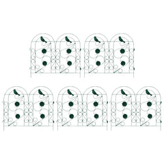 vidaXL Garden Fence 5 pcs Steel Green 2