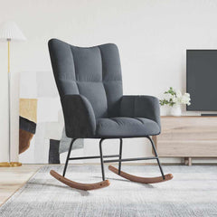 Rocking Chair 78 x 61 x 98 cm Velvet Dark grey without footstool