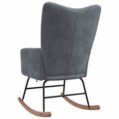 Rocking Chair 78 x 61 x 98 cm Velvet Dark grey without footstool