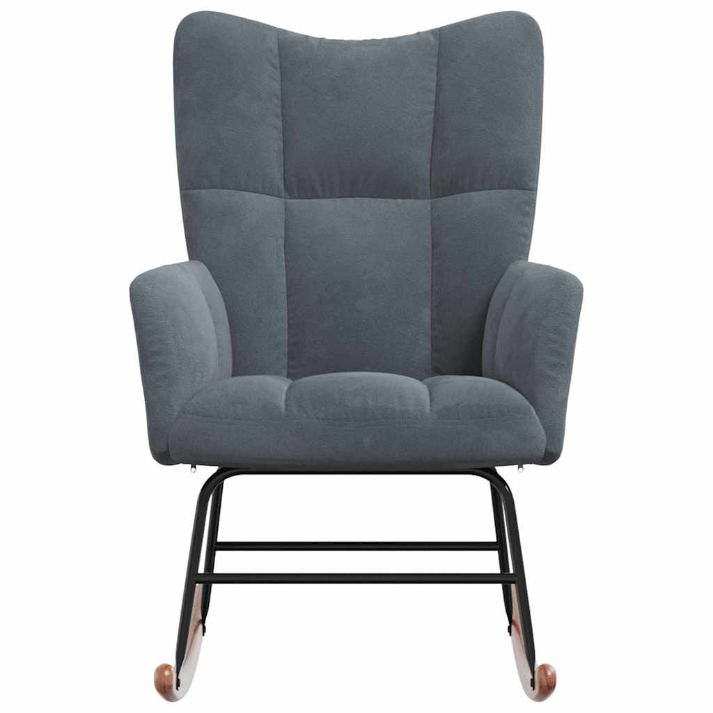 Rocking Chair 78 x 61 x 98 cm Velvet Dark grey without footstool