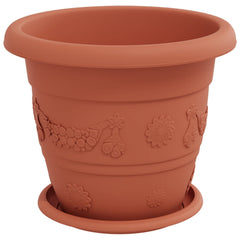 vidaXL Plant Pots 24 pcs Brick Red Ø 26 x 21.5 cm Plastic 5