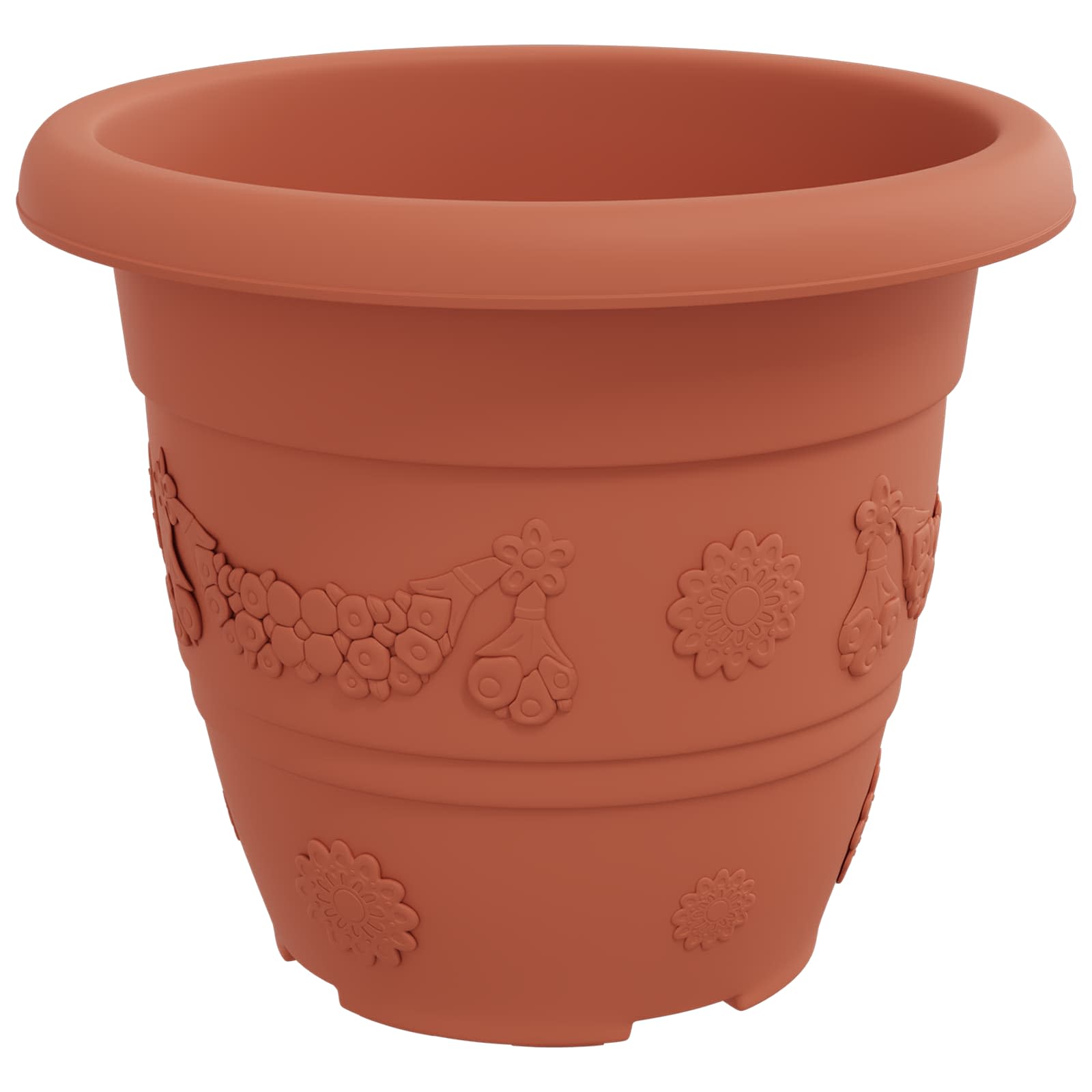 vidaXL Plant Pots 24 pcs Brick Red Ø 26 x 21.5 cm Plastic 6