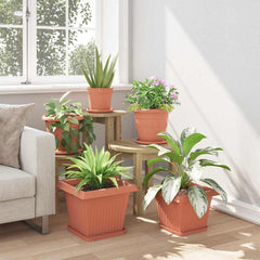 vidaXL Plant Pots 6 pcs Brick Red Plastic 4