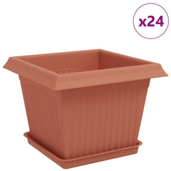 vidaXL Plant Pots 24 pcs Brick Red Plastic 2