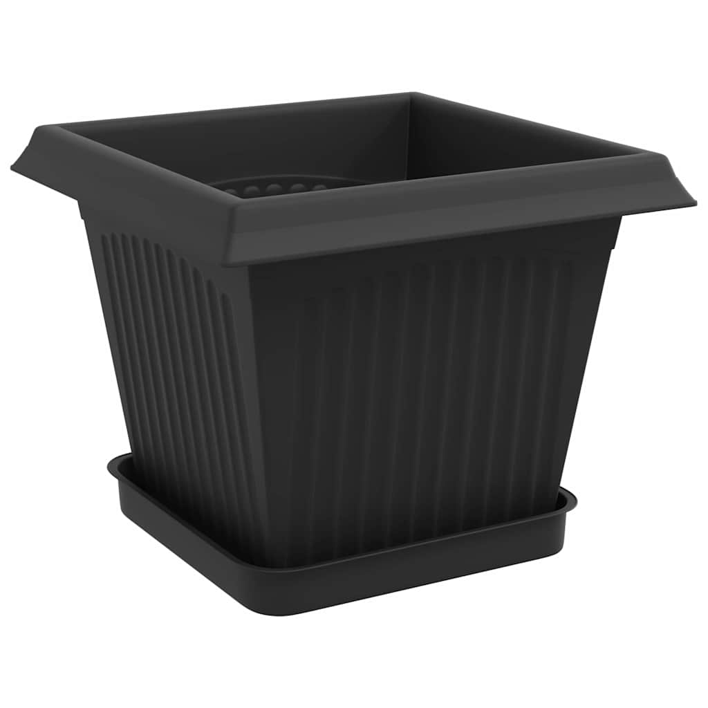 vidaXL Plant Pots 24 pcs Black Plastic 5