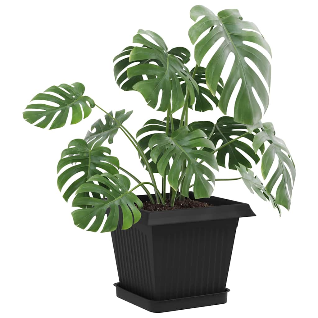 vidaXL Plant Pots 24 pcs Black Plastic 3